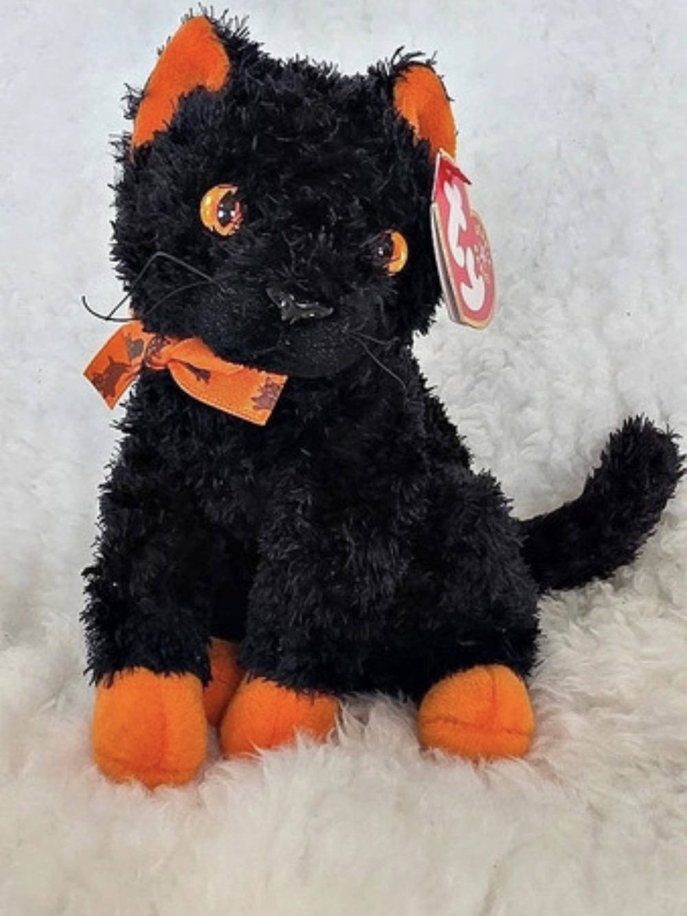 Ty Fraidy the Cat (Halloween Edition) Black & Orange Plush Cat